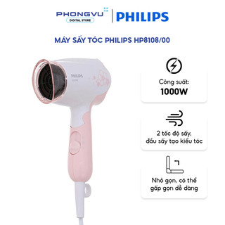 Máy Sấy Tóc Philips HP8108/00 | Công Suất 1000W, Tay Cầm Gấp Gọn, 2 Chế Độ Sấy - Bảo Hành 24 Tháng