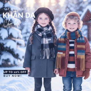  Khăn dạ cho bé khăn lông cừu cho bé khăn quàng cổ dữ ấm mùa đông cho bé 