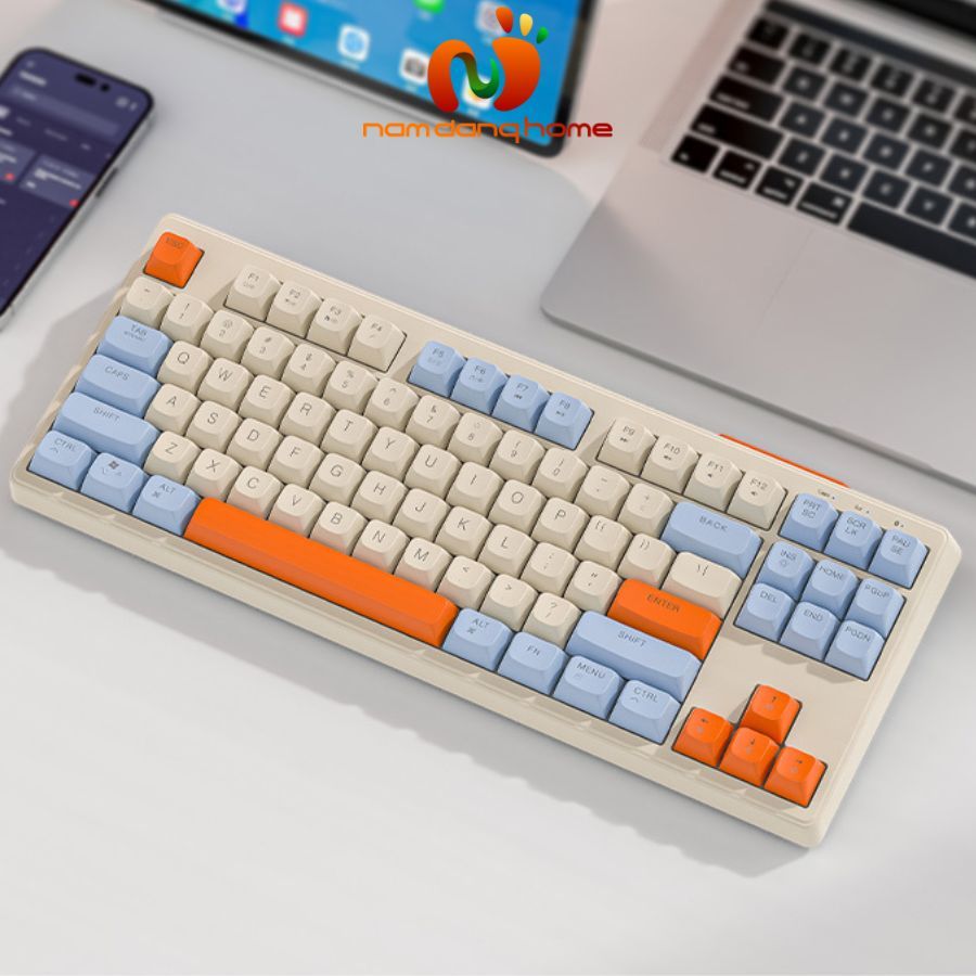 Bàn Phím Giả Cơ FREEWOLF M87 - Bàn Phím Không Dây 87 Phím Kết Nối Kép Sử Dụng Linh Hoạt