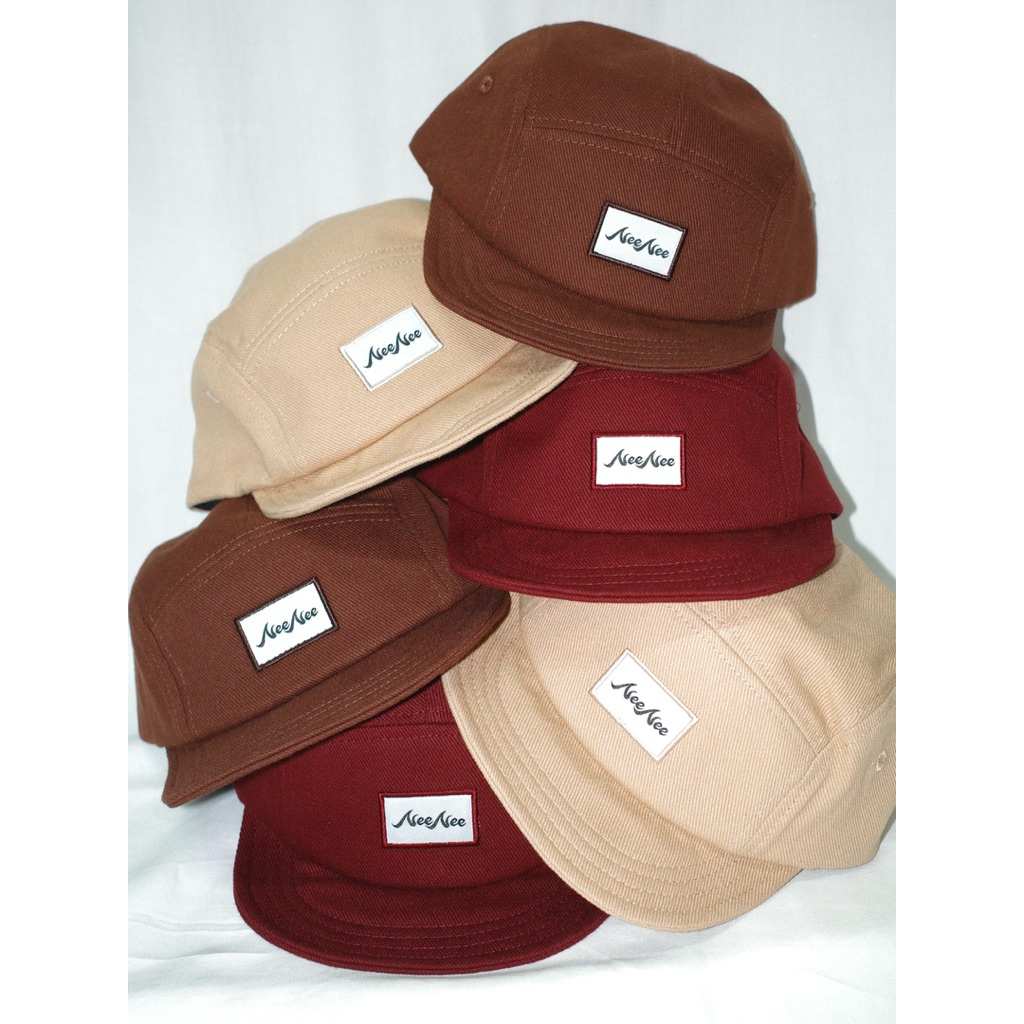 Mũ nón 5 mảnh NeeNee 5PANEL CAP logo phía trước, chất vải kaki, mũi nón mềm