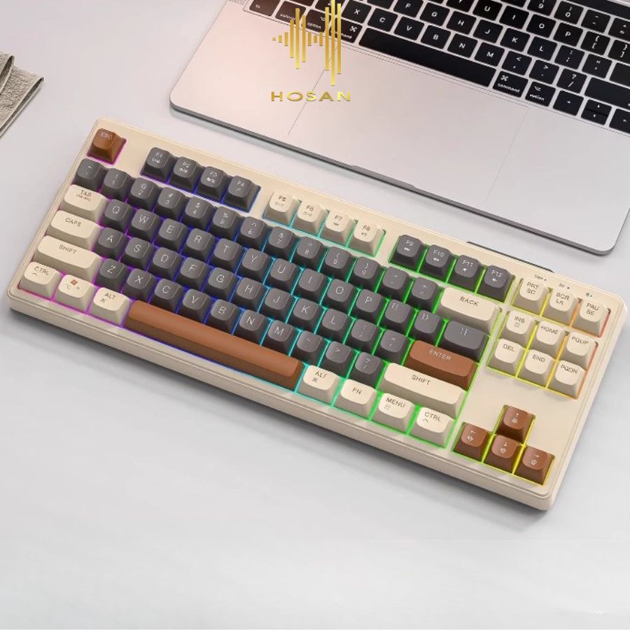 Bàn Phím HOSAN FREEWOLF M87 Kết Nối Bluetooth Cùng Phím PBT Độ Bền Cao