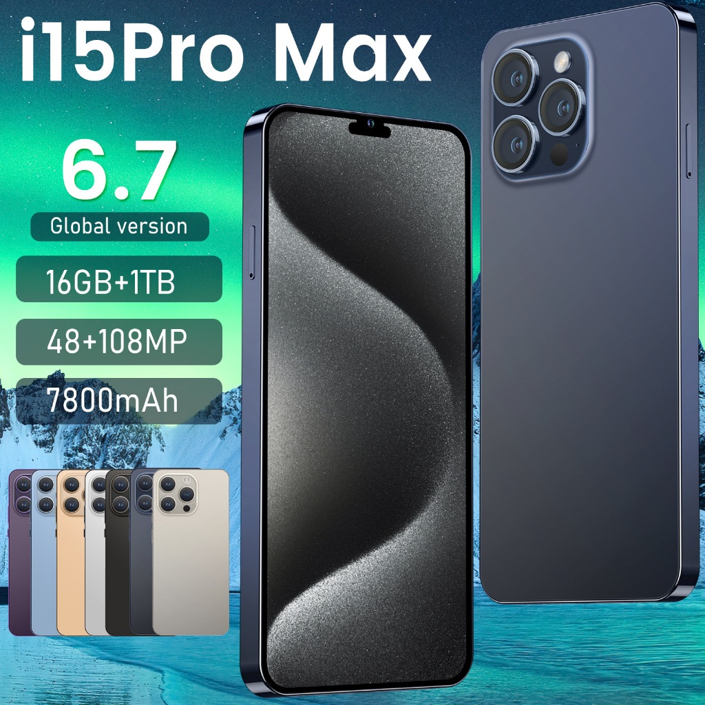 I15 Pro Max điện thoại chính hãng giá rẻ toàn màn hình Mạng 5G Bộ Lớn 7800mAh Camera HD 16GB RAM +1T