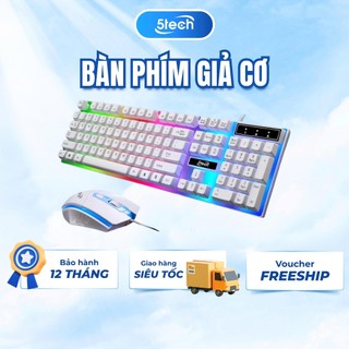  Bàn phím giả cơ 5TECH kèm chuột có điều chỉnh độ nhạy DPI chế độ LED 7 màu dành cho máy tính 