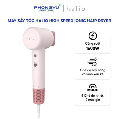 Máy Sấy Tóc Halio High Speed Ionic Hair Dryer - 1600W, 8 Chế độ, Sấy nhanh, ion âm - Bảo hành 24 tháng
