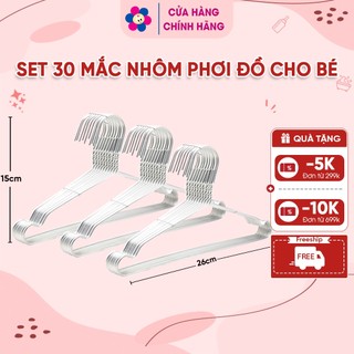 Combo 30 Chiếc Mắc Nhôm Phơi Quần Áo Cho Bé - Bền Đẹp - An Toàn - Móc Nhôm Treo Cao Cấp 