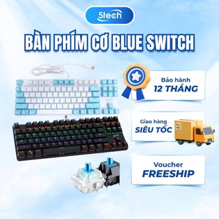  Bàn phím cơ 5TECH blue switch 87 phím cho máy tính gaming led RGB thiết kế nhỏ gọn dùng cho laptop 