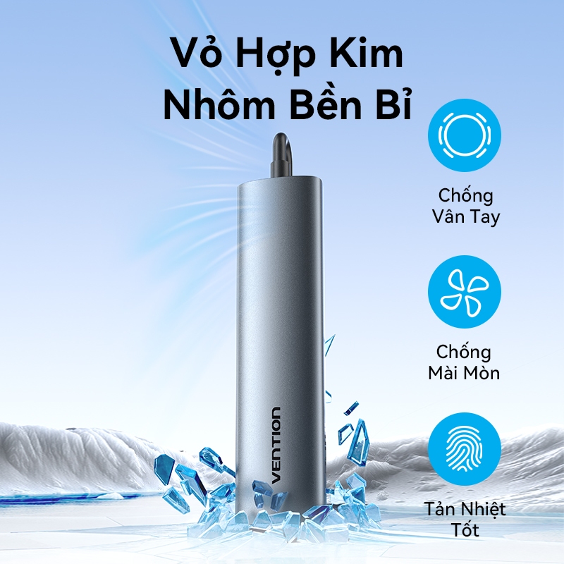 Hub chuyển đổi Vention 5-in-1 HDMI 4K, Sạc Nhanh PD 100W, USB 3.0 5Gbps, Dock Type-C Cho MatBook Laptop | BigBuy360 - bigbuy360.vn