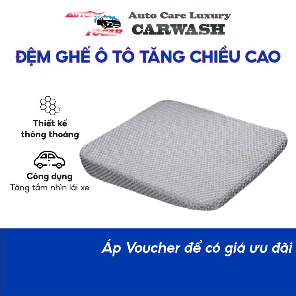Đệm Lót Ghế Ô Tô Tăng Chiều Cao 8cm AutoX Thiết Kế Dốc Chuẩn Tư Thế Và Giảm Mỏi Lưng