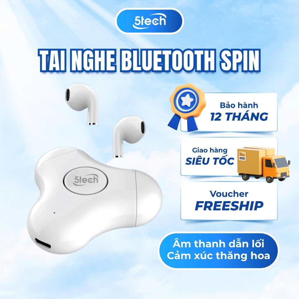 Tai nghe bluetooth spin 5TECH  tai nghe con quay 3 cánh không dây thế hệ mới