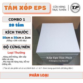 [Combo 20 tấm] Tấm xốp EPS dày 2cm tỷ trọng nhẹ lót hàng chống sốc