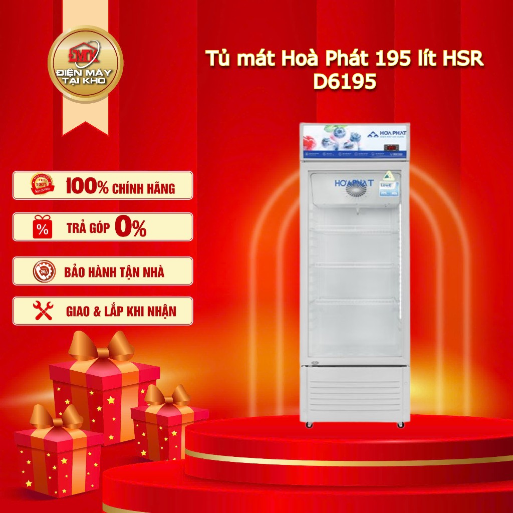 Tủ Mát Hòa Phát HSR D6195 195 Lít – 1 Cánh Kính – Làm Lạnh Gián Tiếp – Tiết Kiệm Điện – Chính Hãng
