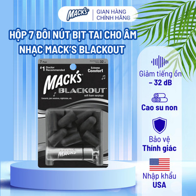 Hộp 7 đôi nút bịt tai chống ồn Mack’s Blackout dành cho âm nhạc