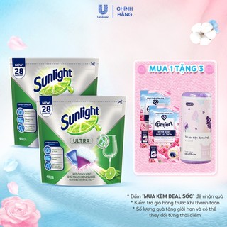   Live  Combo 2 Túi Viên Rửa Chén Bát Sunlight 14 in 1 Dành Cho Máy Rửa Chén  28 Viên Hộp  