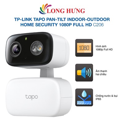 Camera trong nhà/ngoài trời TP-Link Tapo Pan/Tilt Indoor/Outdoor Home Security 1080p Full HD C206 - Hàng chính hãng