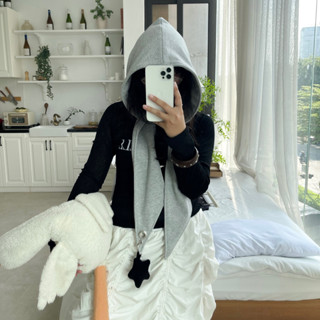hooded scarf - khăn mũ nỉ charm ngôi sao OURSWA