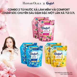   LIVE KOL  Combo 2 túi Nước Xả Làm Mềm Vải Comfort Đậm Đặc Một Lần Xả Thơm Mát gấp 10 lần túi 3.7L 