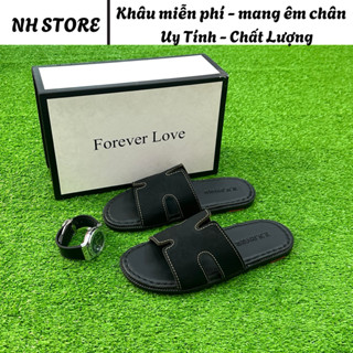  Dép Nam Đẹp Trend 2025. Dép Hm Quai Da Chữ H Mang Êm Chân.  Được Khâu May Sẵn Rất Chắc Chắn Chống trơn trượt Êm Chân. 