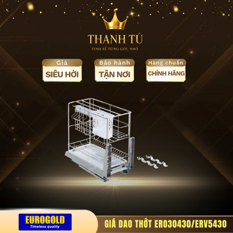 Giá Đựng Tủ Bếp Eurogold ERO30430/ERV5430 Hỗ Trợ Lưu Trữ Tiện Lợi, Dễ Sử Dụng Hàng Ngày