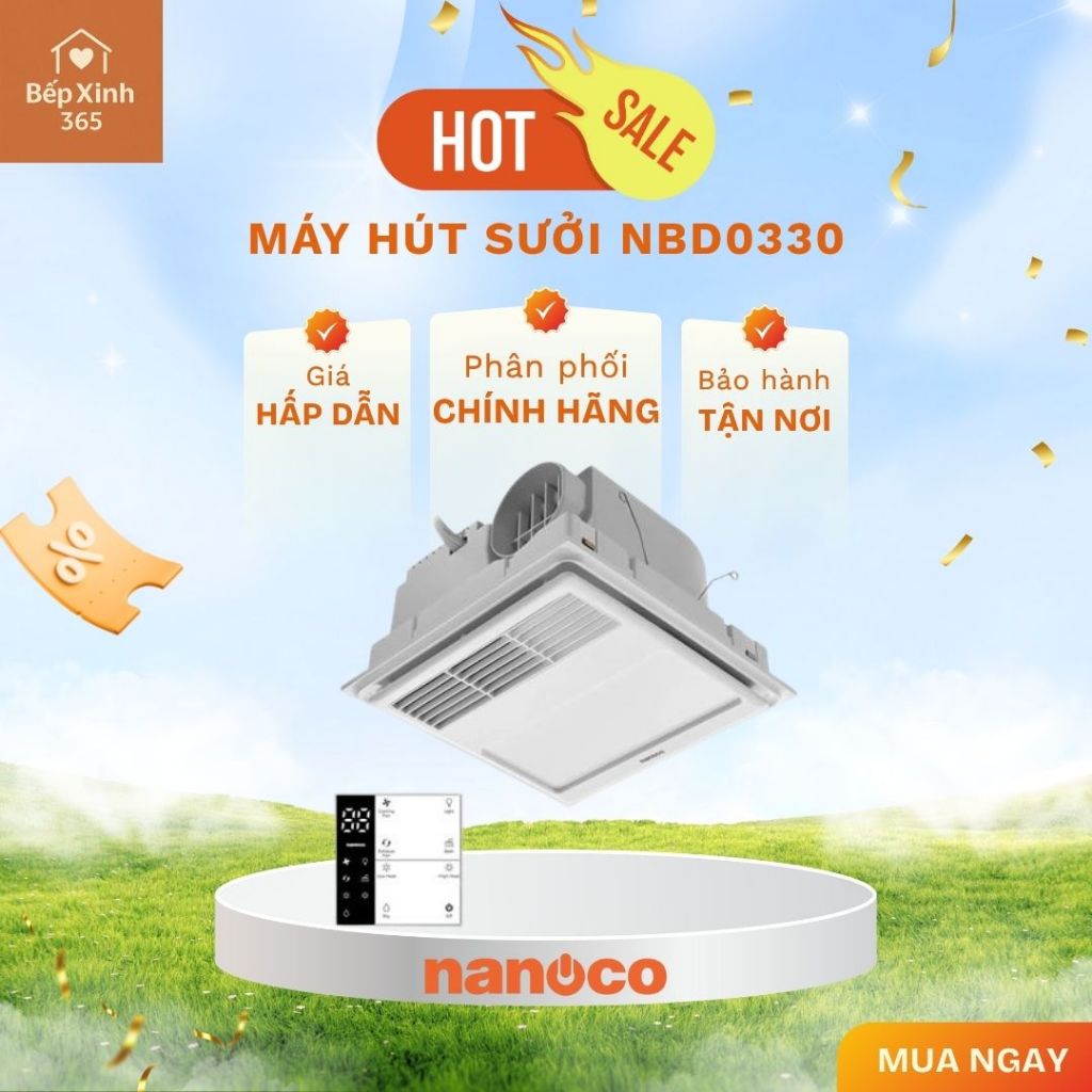 Quạt hút sưởi Nanoco NBD0330 - Đa năng, nhỏ gọn, tiết kiệm điện