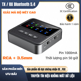 BT200 Bộ thu và phát Bluetooth 5.4 Chip Qualcomm Truyền tải không mất dữ liệu Giao diện RCA và 3,5 mm Bảo hành 1 năm