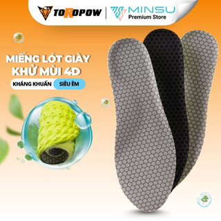  Miếng Lót Giày Khử Mùi 4D M2350 MINSU Khử Mùi Kháng Khuẩn Miếng Độn Gót Trăng Chiều Cao Giày Thể Thao Nam Nữ 