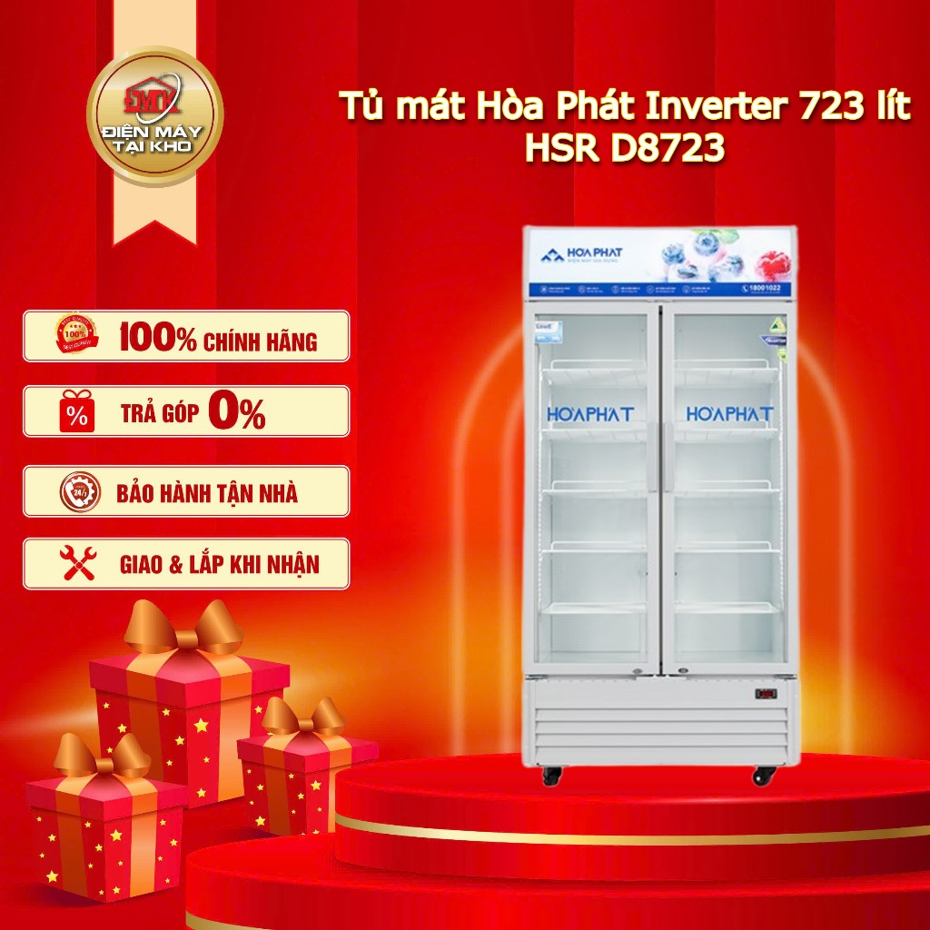 Tủ Mát Hòa Phát Inverter 723 Lít HSR D8723 – 2 Cánh Kính – Inverter Tiết Kiệm Điện