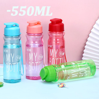  Bình Nước -Chai nước nhựa 550ml Thể Thao Trong Suốt - Bình nước chạy bộ tập gym... 
