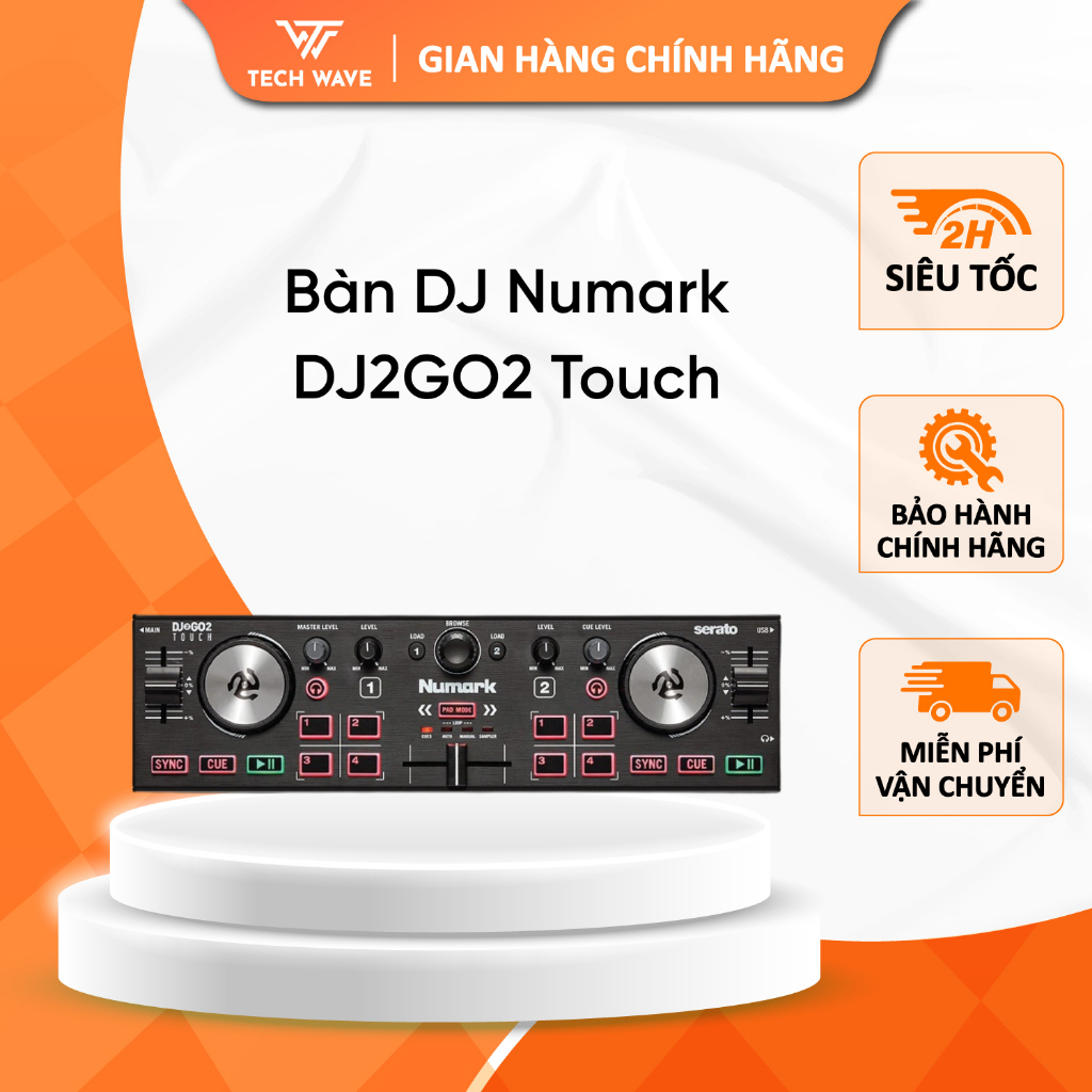 Bàn DJ Numark DJ2GO2 Touch – DJ Controller Mini Di Động – Hàng Chính Hãng, Techwave