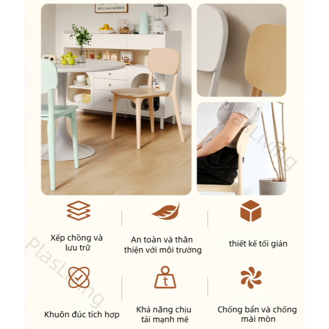 Plas Ghế nhựa một mảnh  Quán Cafe Nhà Hàng Ngoài Trời Thiết kế đẹp và đơn giản Chống bẩn | BigBuy360 - bigbuy360.vn