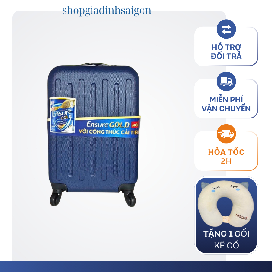 VALI DU LỊCH LOCKNLOCK TIỆN ÍCH 20INCH HKM ENSURE TẶNG KÈM GỐI KÊ CỔ SIÊU MỀM