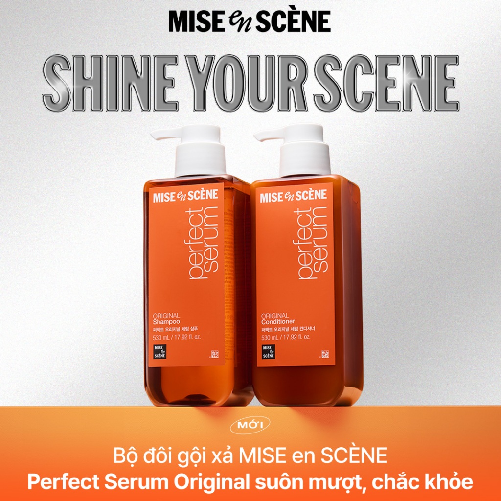 Bộ đôi 2 Dầu gội mise en scène Perfect Serum 530ml dưỡng tóc mềm mượt, hỗ trợ phục hồi tóc hư tổn/tóc uốn | BigBuy360 - bigbuy360.vn