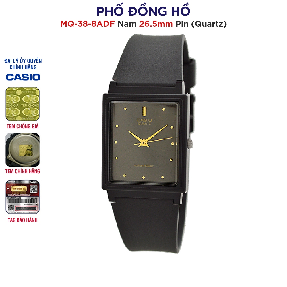 Đồng hồ nam dây nhựa Casio chính hãng Anh Khuê MQ-38-8ADF