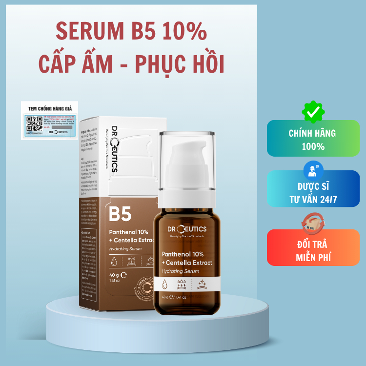 DRCEUTICS Serum B5 DrCeutics Cấp Ẩm Và Phục Hồi Da Dexpanthenol 10% + Centella Extract + HA (40g)