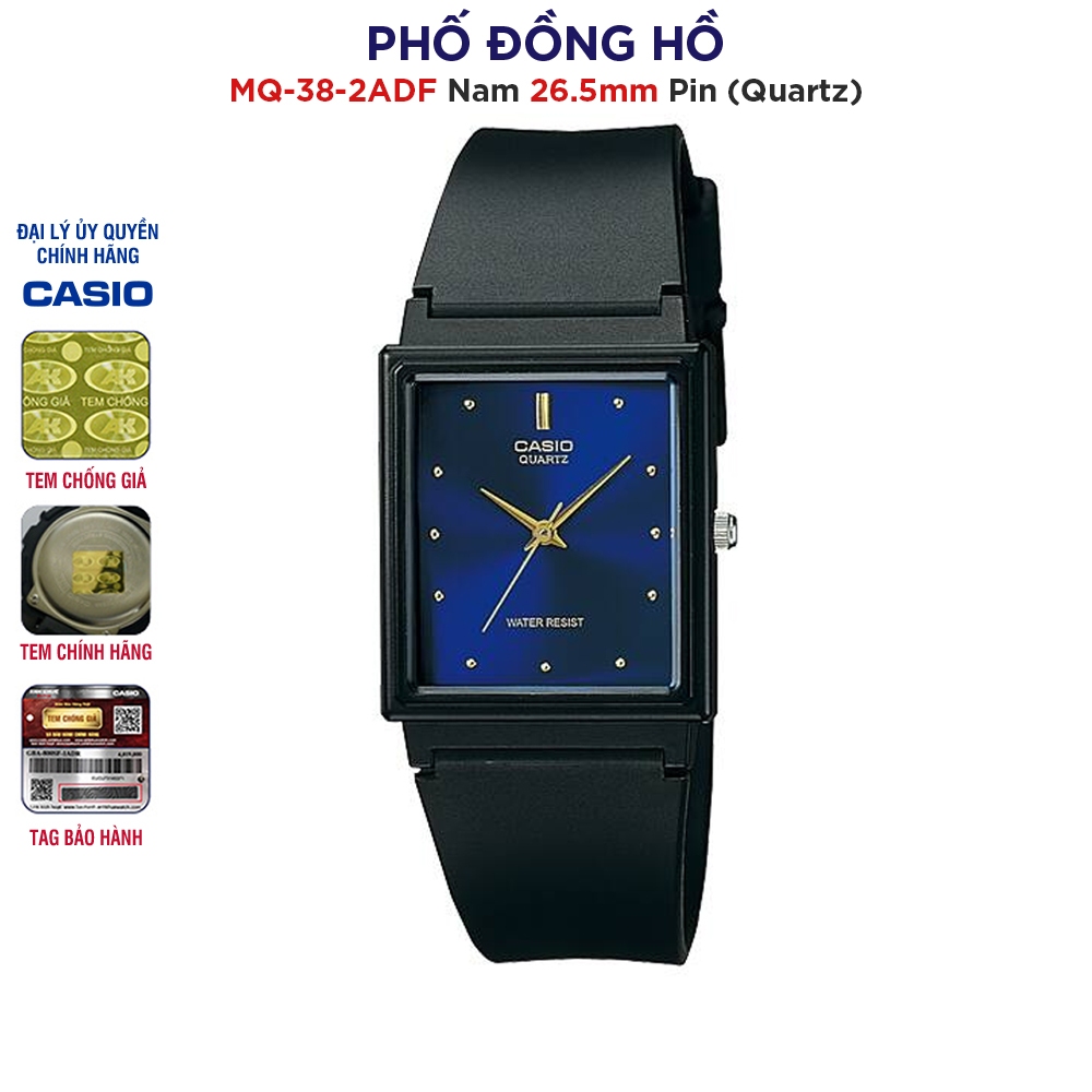 Đồng hồ nam dây nhựa Casio chính hãng Anh Khuê MQ-38-2ADF