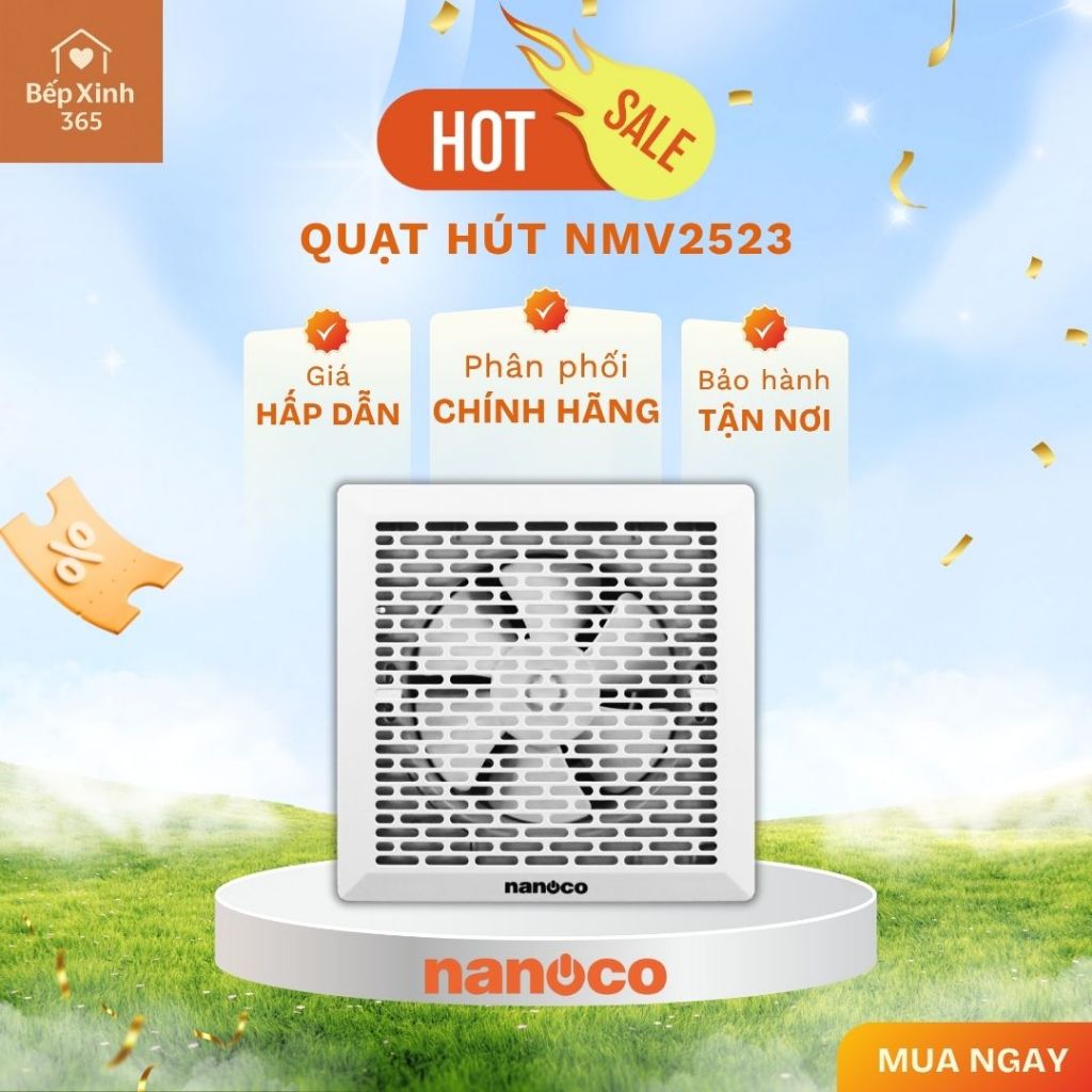 Quạt Hút Nanoco NMV2523 – Siêu Mỏng, Lưu Thông Không Khí Hiệu Quả, Vận Hành Êm Ái