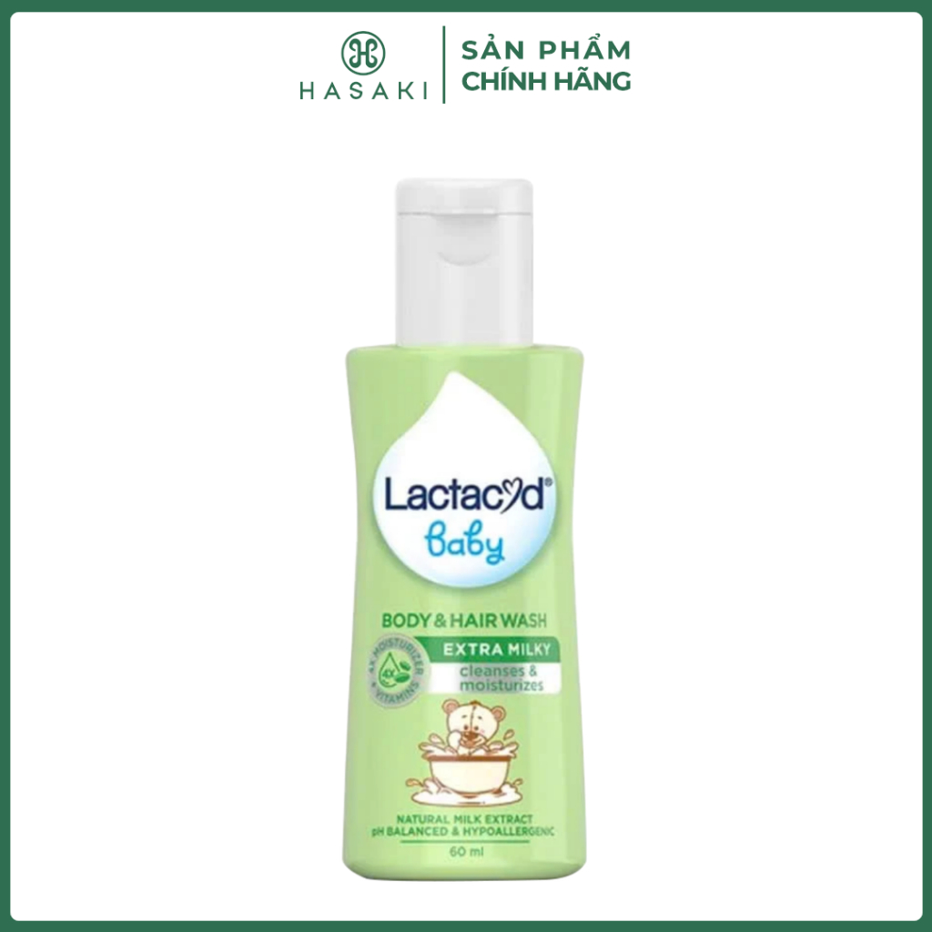 [QUÀ TẶNG KHÔNG BÁN] Sữa Tắm Gội Trẻ Em Lactacyd Baby Dịu Nhẹ & Dưỡng Ẩm 60ml Hasaki Chính Hãng