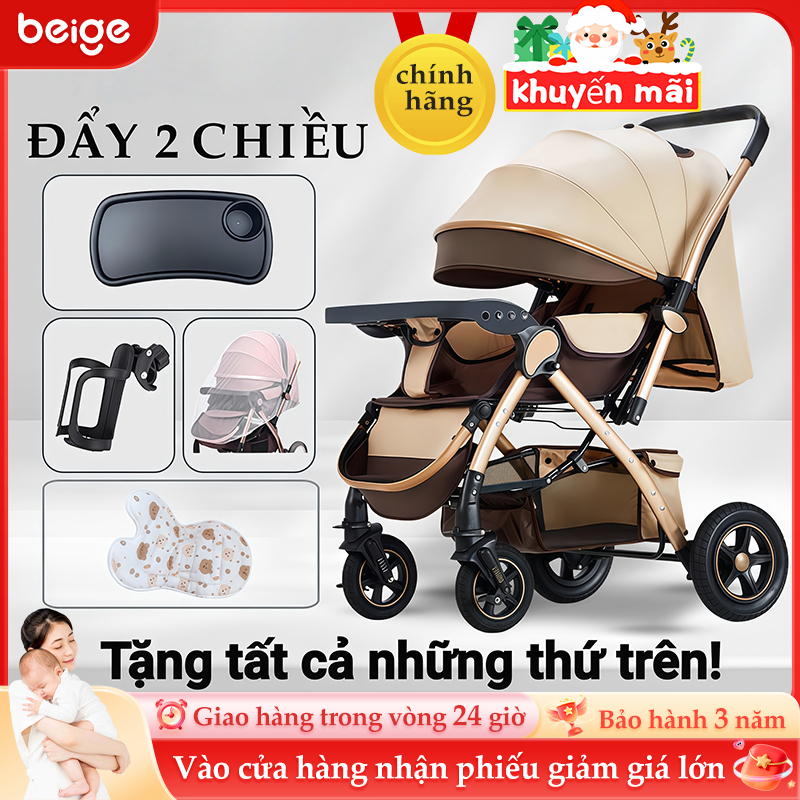 Xe đẩy cao cấp 2 chiều 3 tư thế cho bé gấp gọn để trước xe máy thuận tiện mang đi du lịch, đi chơi