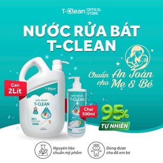  Nước Rửa Chén T-Clean 95% thiên nhiên Không Khô Da Tay an toàn trẻ nhỏ tiết kiệm.. 