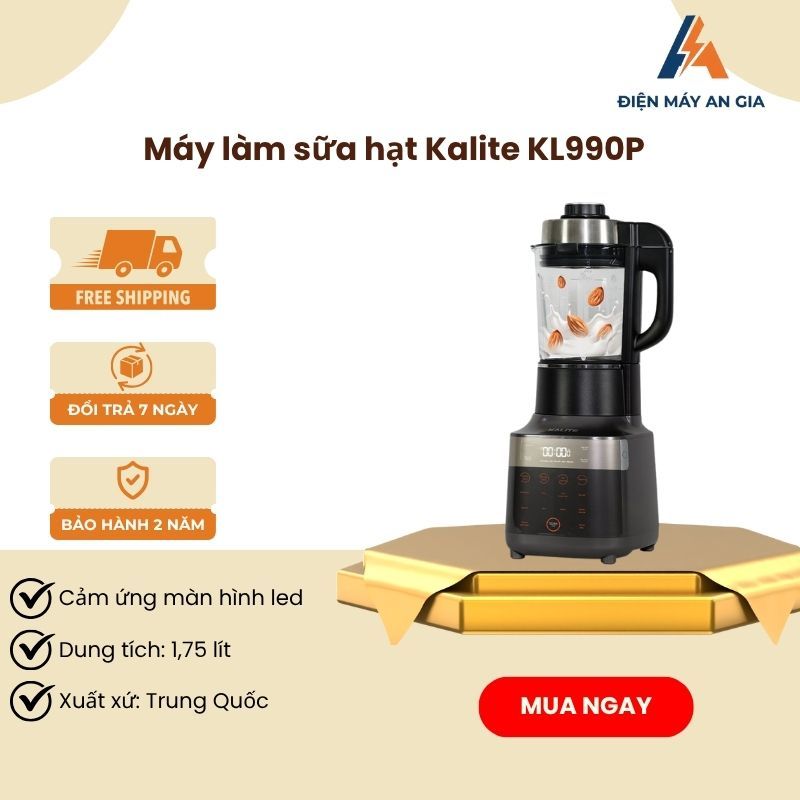 Máy làm sữa hạt Kalite KL990P – Dung tích 1.75L – Màn hình cảm ứng – Đa năng – Bảo hành 24 tháng