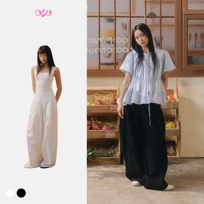 Quần OLV ống rộng trẻ trung năng động Kaki Denim Wide Leg Pants nhiều màu phù hợp đi học đi chơi