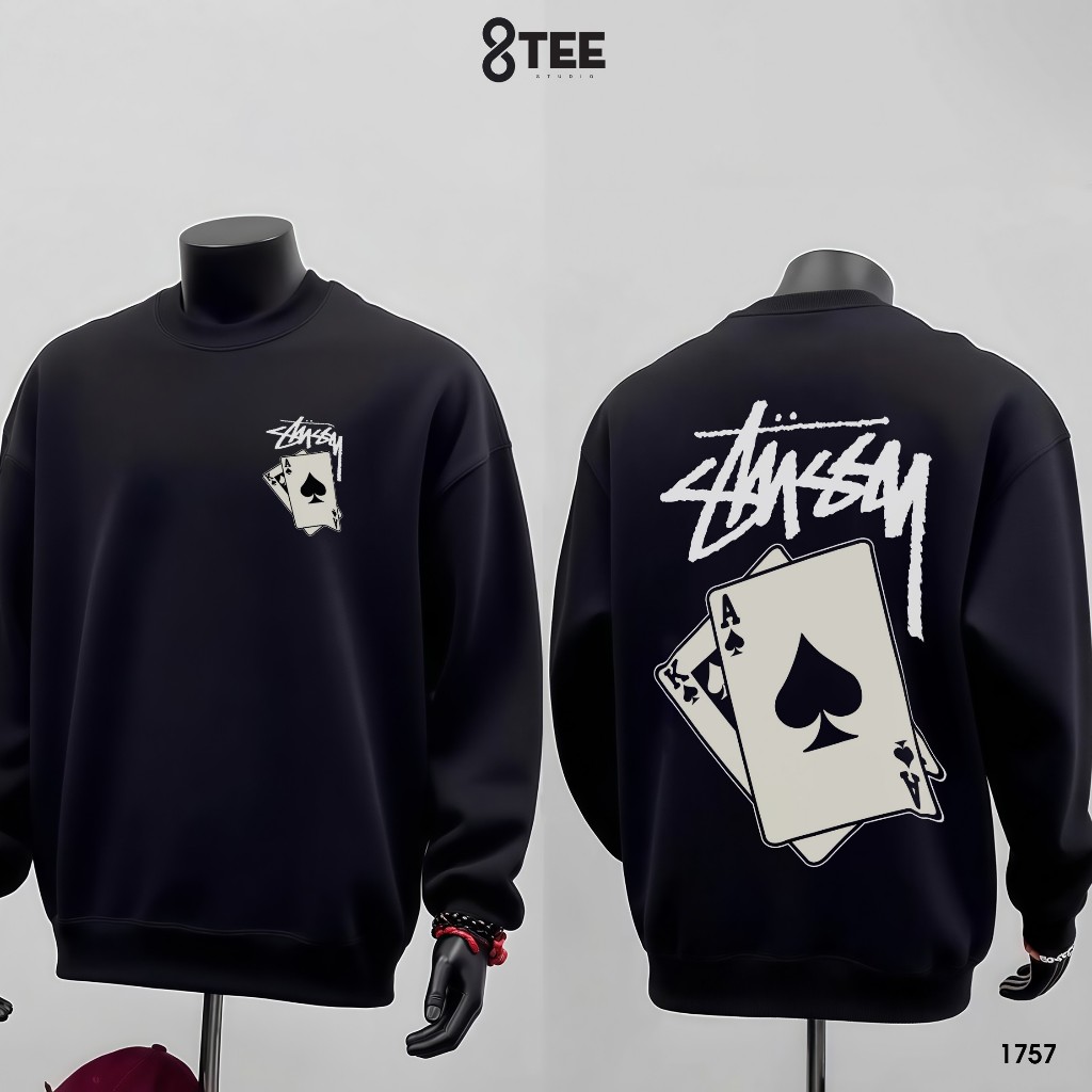 Áo Sweater Nỉ Bông Form Rộng 8Tee Studio | Mềm – Ấm – Dễ Phối | Unisex Nam Nữ Đi Học Đi Làm SW1757