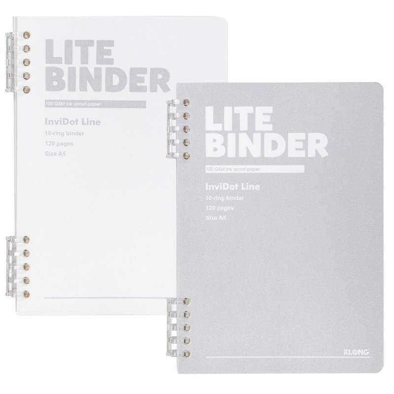 Sổ Lite Binder InviDot Line bìa PP còng nhựa 2 đầu A5 120 trang Klong 805
