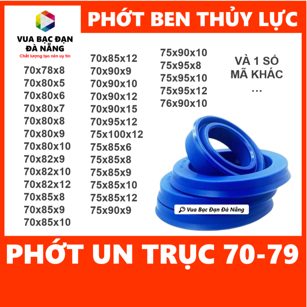 Phớt ben thủy lực xanh UN trục 70-79 đủ size 70x78x8 70x80x5 70x80x6 70x80x7 70x80x8 70x80x9 70x80x1