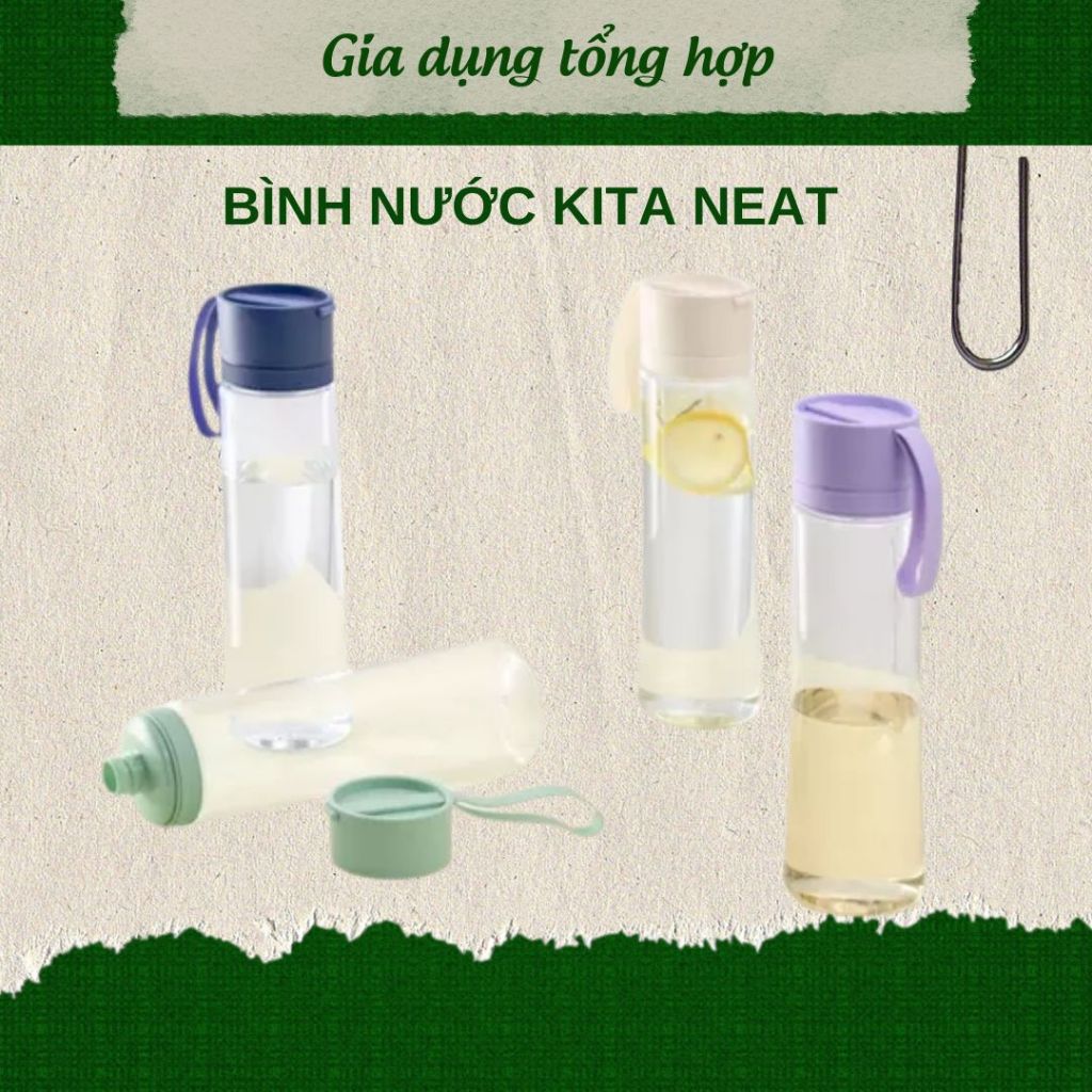 Bình nước Kita Neat 1L Inochi. thể thao sport tập gym Kita Grace Dung tích lớn phù hợp cho cả ngày