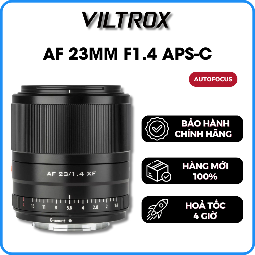 Ống Kính VILTROX AF 23MM F1.4 APS-C Cho Fuji X-mount / Sony E-mount / Nikon Z-mount - Bảo Hành 12 Th