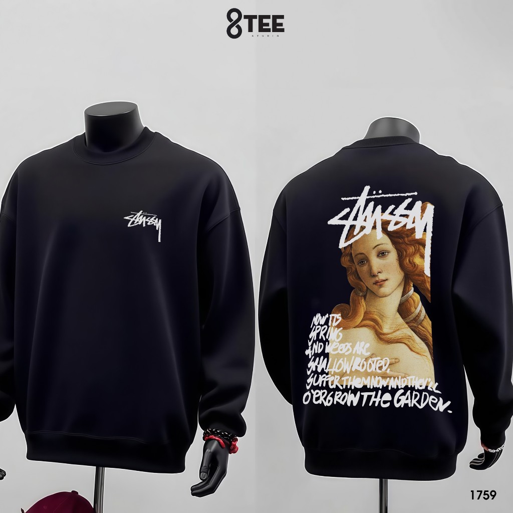 Áo Sweater Nỉ Bông Form Rộng 8Tee Studio | Mềm – Ấm – Dễ Phối | Unisex Nam Nữ Đi Học Đi Làm SW1759