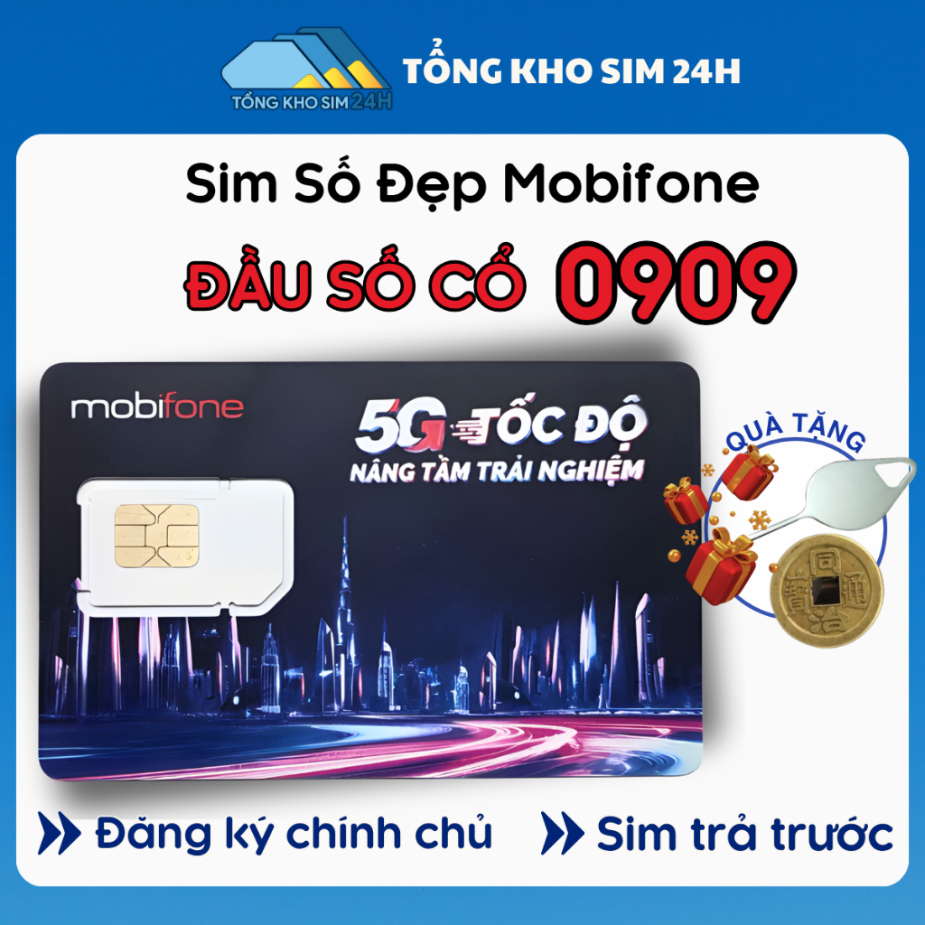 Sim Đầu Số Cổ 0909, 09 Mobifone giá rẻ số đẹp, sim nghe gọi vào mạng khẳng định uy tín
