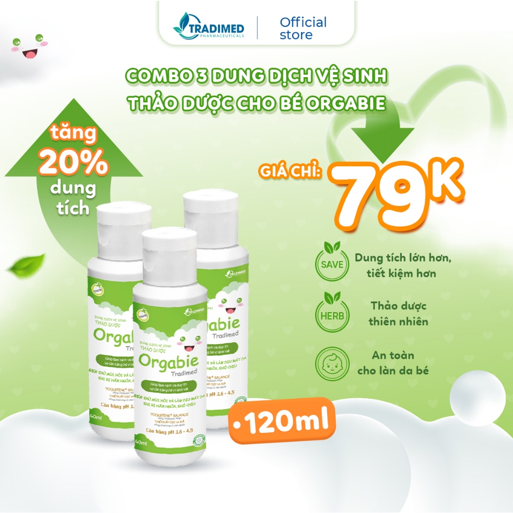 Combo 03 Dung Dịch Vệ Sinh Dành Cho Bé Orgabie 40ml - Hỗ Trợ Làm Sạch, Kháng Khuẩn, Khử Mùi