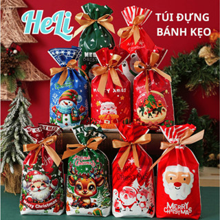   TÚI NƠ   COMBO 10 50 TÚI ĐỰNG QUÀ NOEL QUÀ GIÁNG SINH KÈM NƠ RÚT TÚI ĐỰNG BÁNH KẸO SIÊU DỄ THƯƠNG 