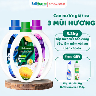 Nước giặt xả Công nghệ sinh học BellHome 3.2kg - Sạch sâu Lưu hương 72h An toàn da nhạy cảm Mềm vải 